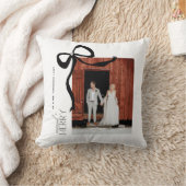 Merry and Married Script 2 Photos Christmas Bow Kussen (Deken)