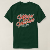 Merry and Married Script Custom Year rood en groen T-shirt (Design voorkant)