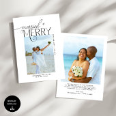 Merry and Married Script Foto Passen getrouwd Feestdagenkaart