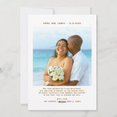 Merry and Married Script Foto Passen getrouwd Feestdagenkaart (Achterkant)