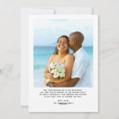 Merry and Married Script Foto Passen getrouwd Feestdagenkaart (Achterkant)