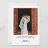 Merry and Married Script Foto Passen getrouwd Feestdagenkaart (Achterkant)