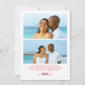 Merry and Married Script Foto Passen getrouwd Feestdagenkaart (Achterkant)