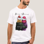 Merry and Married Script Koppel Kerstmis T-shirt (Voorkant)