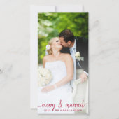Merry and Married White Overlay Photo Card Feestdagenkaart (Voorkant)