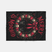 Merry And Morbid Christmas Funny Cute Cats Goth Cr Fleece Deken (Voorkant (Horizontaal))