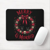 Merry And Morbid Christmas Funny Cute Cats Goth Cr Muismat (Met muis)