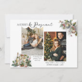 Merry and Pregnant 2 Foto van de Kerstzwangerschap Feestdagenkaart (Voorkant)