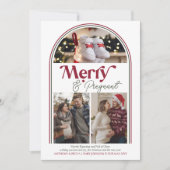 Merry and Pregnant Arch Fotocollage Zwangerschap Feestdagenkaart (Voorkant)