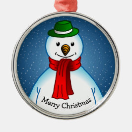 Merry and Wonderful Snowman Metalen Ornament