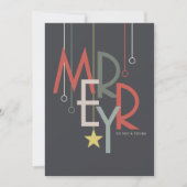 Merry Art Deco Modern Simple Holiday Kaart (Voorkant)
