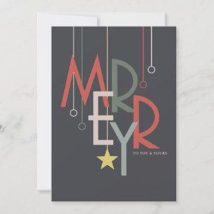 Merry Art Deco Modern Simple Holiday Kaart