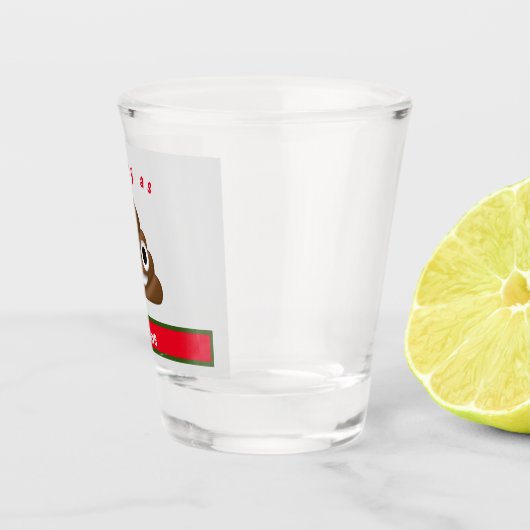 Merry As Poop Holiday met Naam Shot Glas (Rechts)