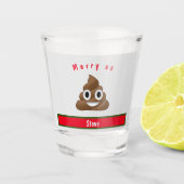Merry As Poop Holiday met Naam Shot Glas (Voorkant)