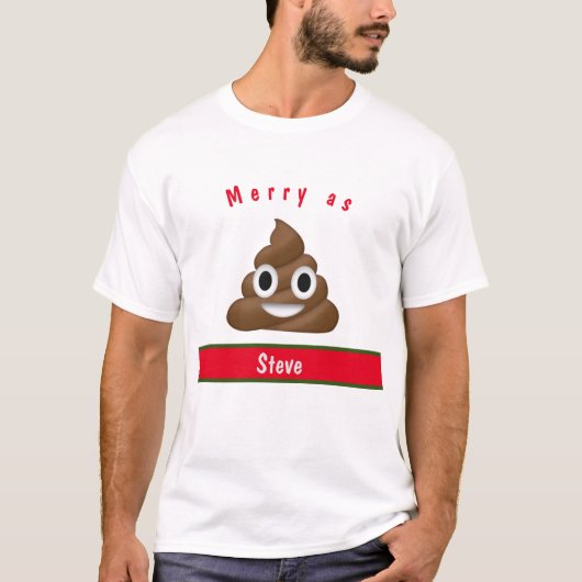 Merry As Poop Holiday met Naam T-shirt (Voorkant)