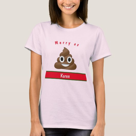 Merry As Poop Holiday met Naam T-shirt (Voorkant)