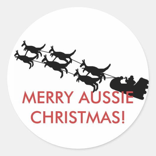 Merry Aussie Kerst sticker (Voorkant)