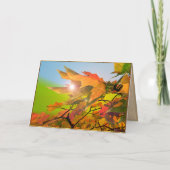 Merry Autumn Maple Leaves Feestdagen Kaart (Voorkant)