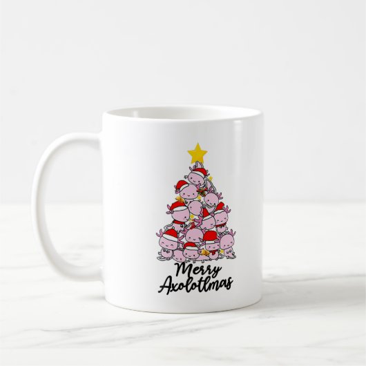 Merry Axolotlmas Axolotl kerstboom Merry Chri Koffiemok (Links)