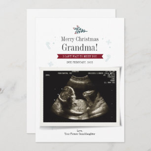 Merry Baby Sonograph Photo Grandma Card Kaart