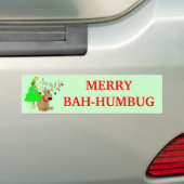 Merry Bah Humbug Reindeer Funny Kerstmis Bumpersticker (Op auto)
