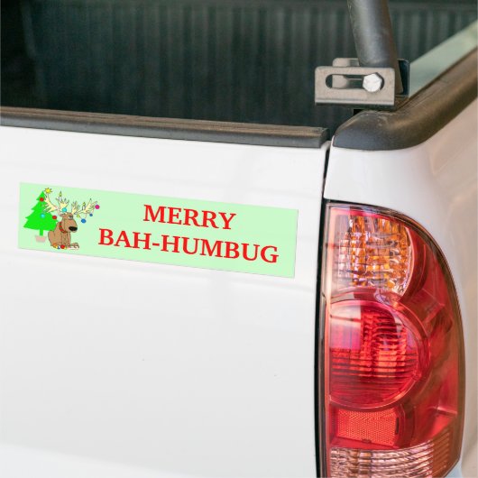 Merry Bah Humbug Reindeer Funny Kerstmis Bumpersticker (Op Truck)