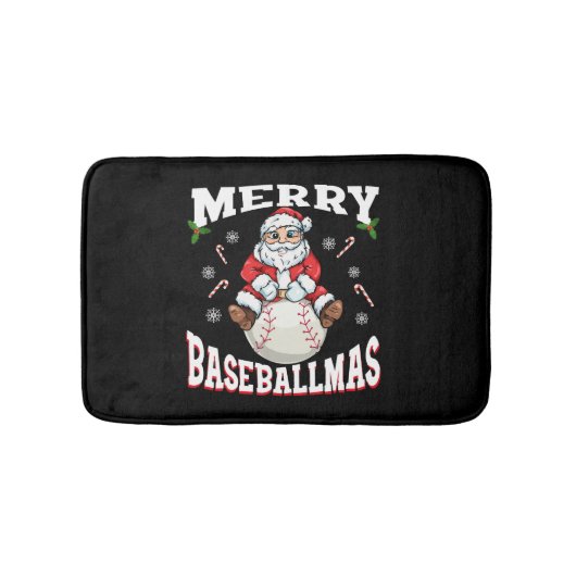 Merry Baseballmas Funny Kersthonkbal Badmat (Voorkant)