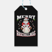 Merry Baseballmas Funny Kersthonkbal Cadeaulabel (Voorkant)