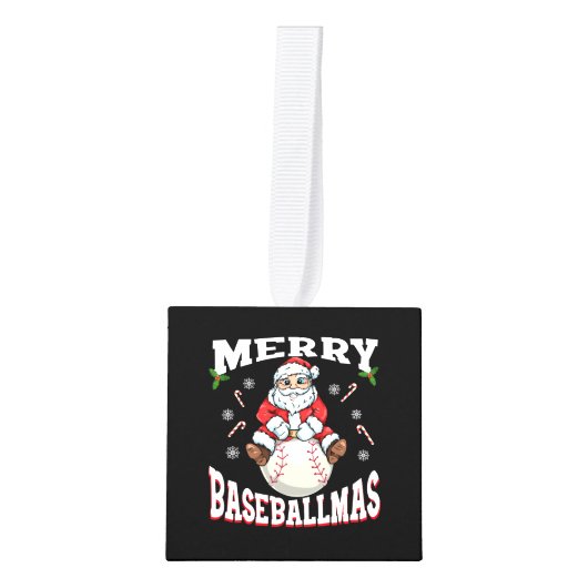 Merry Baseballmas Funny Kersthonkbal Decoratie (Voorkant)