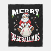 Merry Baseballmas Funny Kersthonkbal Fleece Deken (Voorkant)