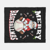 Merry Baseballmas Funny Kersthonkbal Fleece Deken (Voorkant (Horizontaal))