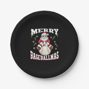 Merry Baseballmas Funny Kersthonkbal Papieren Bordje