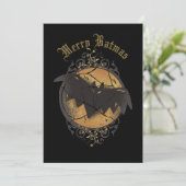 Merry Batmas Bat Christmas Holiday Card Feestdagenkaart (Staand voorkant)