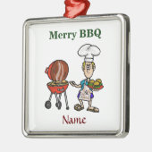 Merry BBQ Chef-kerstversiering past het aan! Metalen Ornament (Links)