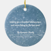 Merry Beachmas Snowy Sandy Snowman - Keramisch Ornament (Achterkant)