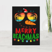 Merry Beachmas Trocal Christmas Hawaii Snowman Bea Kaart (Voorkant)