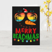 Merry Beachmas Trocal Christmas Hawaii Snowman Bea Kaart (Gele Bloem)