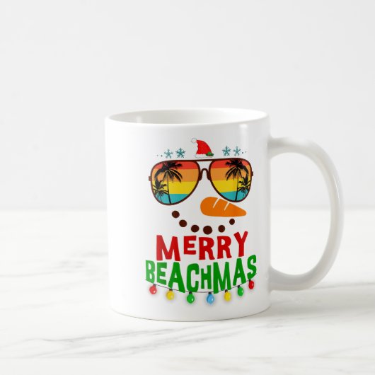 Merry Beachmas Trocal Christmas Hawaii Snowman Bea Koffiemok (Rechts)