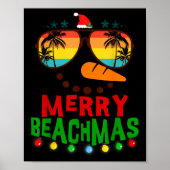 Merry Beachmas Trocal Christmas Hawaii Snowman Bea Poster (Voorkant)