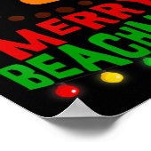 Merry Beachmas Tropical Christmas Hawaii Snowman B Poster (Hoek)