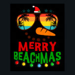 Merry Beachmas Tropical Christmas Hawaii Snowman B Poster<br><div class="desc">Merry Beachmas Tropische Kerst Hawaii Sneeuwman Beach</div>