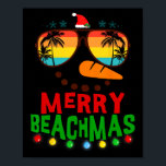 Merry Beachmas Tropical Christmas Hawaii Snowman B Poster<br><div class="desc">Merry Beachmas Tropische Kerst Hawaii Sneeuwman Beach</div>
