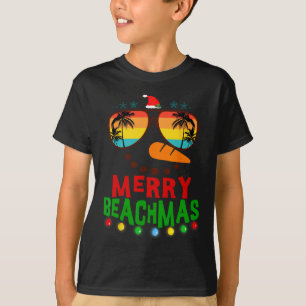 Merry Beachmas Tropical Christmas Hawaii Snowman B T-shirt