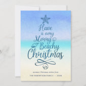 Merry Beachy Christmas Tropical 3 Foto Feestdagenkaart (Voorkant)