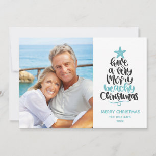 Merry Beachy-kerstkaart Feestdagenkaart