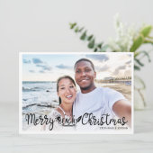 Merry Beachy-kerstvakantiefoto Feestdagenkaart (Staand voorkant)
