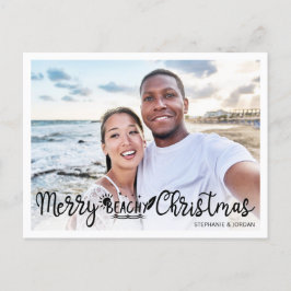 Merry Beachy-kerstvakantiefoto Feestdagenkaart