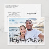 Merry Beachy-kerstvakantiefoto Feestdagenkaart (Voorkant / Achterkant)