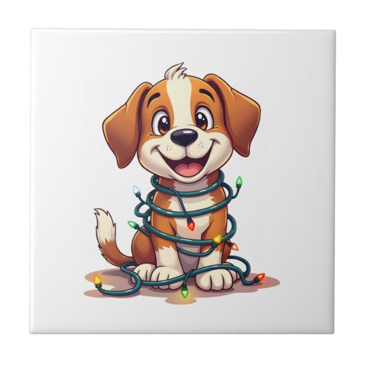 Merry Beagle lichten Tegeltje (Voorkant)