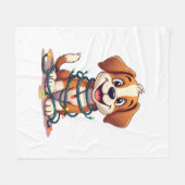 Merry Beagle Lights Fleece Deken (Voorkant (Horizontaal))